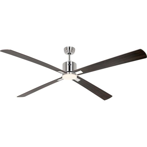 Ventilador de techo ECO NEO III 180, acabado cromo cepillado, nogal/cerezo, WiFi e iluminación (1/2)