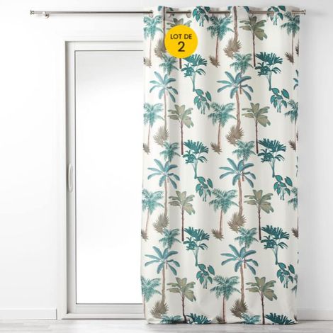 Lot de 2 rideaux tamisant 140 x 260 cm Polyester Banany (1/3)
