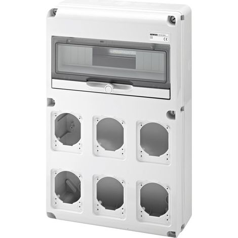 Armario de distribución Q-DIN 14 módulos + 6 frontales base 16/32A GW68008N de Gewiss (1/2)