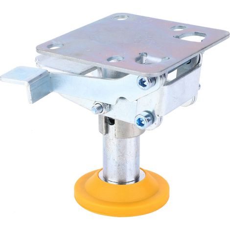Verrou de sol frein pour chariot en fer galvanisé avec rondelle TPU pour castors de 3 pouces (1/5)