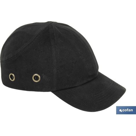 Gorra de seguridad negra con material ABS y diseño ventilado para impactos bajos (1/4)