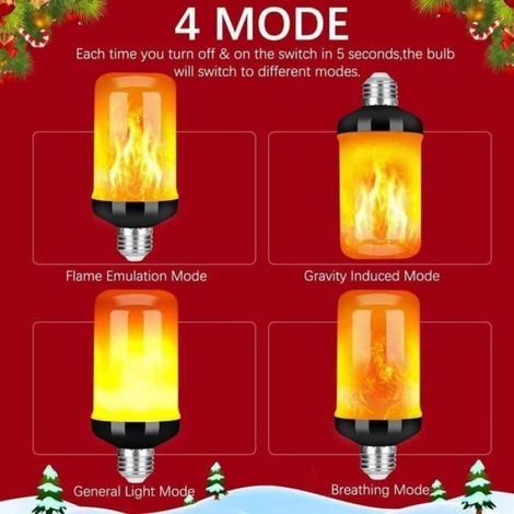 Ampoule LED - - SURENHAP - E27 5W (équiv. 40W) - Flamme jaune - Lot de 4 (1/4)