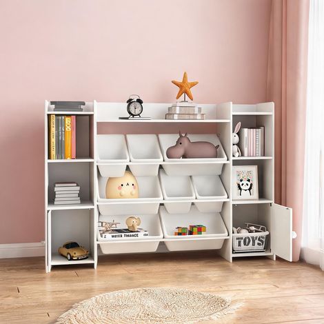 Meuble de rangement pour enfants avec 8 bacs amovibles 140 x 30 (1/5)