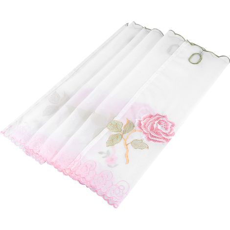 Rideau Demi-Panneau En Térylène Motif Rose Pour Armoire De Cuisine Ou Café - 1 Pièce (1/5)