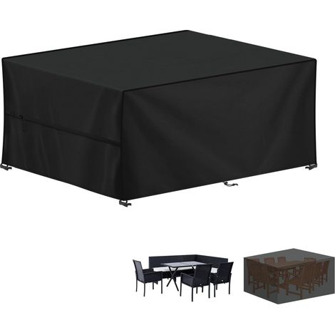 Housse pour Mobilier de Jardin, 420D Oxford Bâche Table de Jardin Imperméable Housse Table Jardin Bache de Protection Exterieur Salon de Jardin pour Table, Chaise et Canapé, 180x100x75cm (1/5)