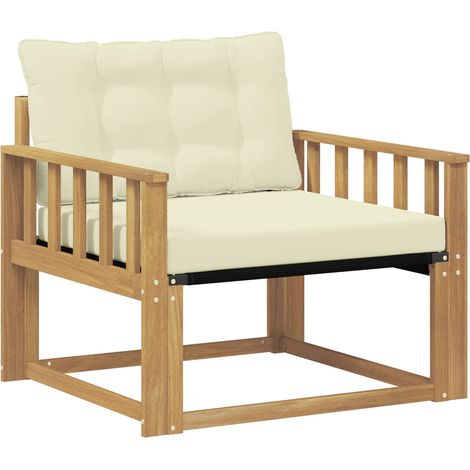 Conjunto de sofás de exterior Blanco y Crema vidaXL (1/5)