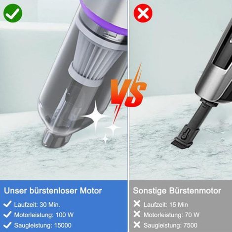 Aspirateur sans fil portable 4 en 1, aspirateur de voiture sans fil, mini aspirateur portable, 100 W, sans sac, souffleu Étiquette (1/5)