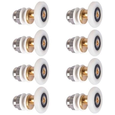 Porte de Douche - Rouleau Roulette Roue pour Porte de Douche Roulettes Coulissantes Porte Roue de Remplacement pour Rouleau 8 pièces 25mm (1/4)