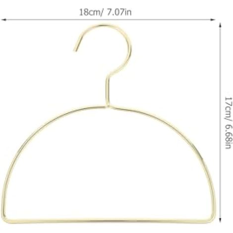 Lot de 10 cintres semi-circulaires en métal doré, peu encombrant, organisateur de placard pour cravates, ceintures et écharpes, porte-manteau pour adulte (1/5)