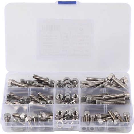 Ensemble de 90 vis à tête hexagonale creuse 1/4" 20UNC en acier (1/5)