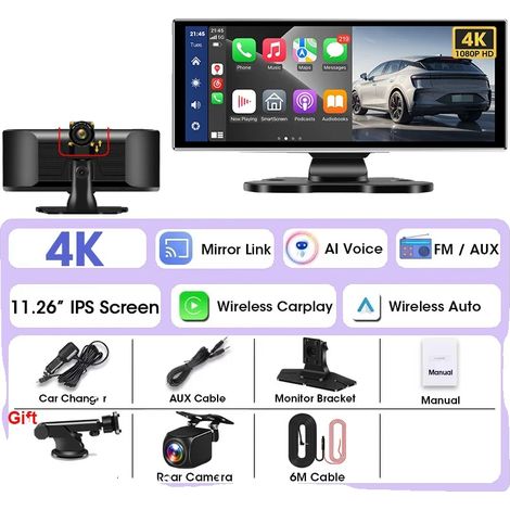 Videocamera DVR, doppia telecamera, registrazione 4K, doppia telecamera - 6MP, 64GB (1/2)