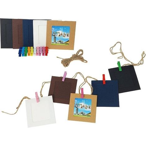 Cornice portafoto con cordino e clip, 10 pezzi