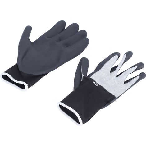 Gants d'électricien isolants basse tension 400V caoutchouc ignifuge antiglisse anti-choc fibre aramide taille L 1 paire (1/5)