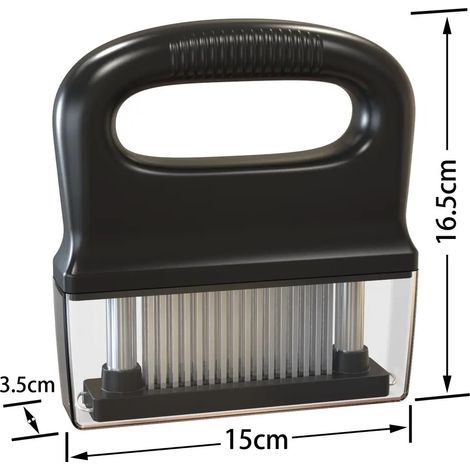 Attendrisseur de viande avec 48 lames aiguilles ultra-tranchantes en acier inoxydable, ustensile de cuisine idéal pour attendrir, griller et mariner la viande.-AquaForge (1/4)