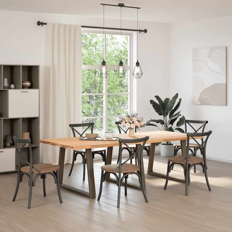 Maison Exclusive - Esstisch Beine V-Form 3 Stück Naturstahl 90x(7