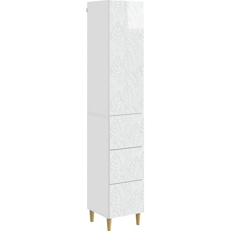 vidaXL Set di armadi 2 pcs Bianco Lucido 33 x 34,5 x 90 cm
