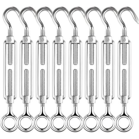 Kit Tensionneur De Câble En Acier Inoxydable 304 - Câble Gainé Vinyle 2 mm - Manillon M5 Réglable 130-180 mm - Pour Clôture Jardin Railing Extérieur - Lot De 1