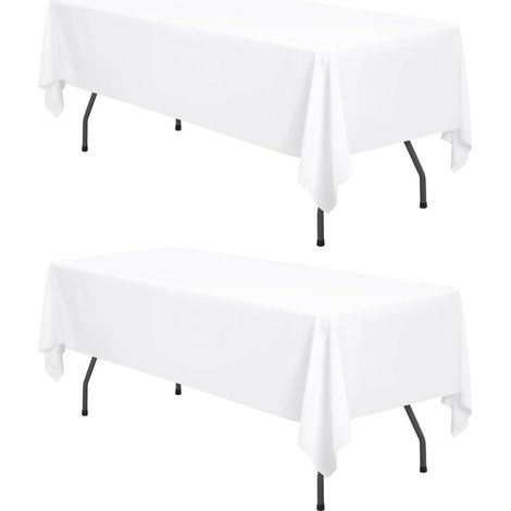2er Set Tischdecke Weiß 153x320 cm Rechteckig Polyester Pflegeleicht