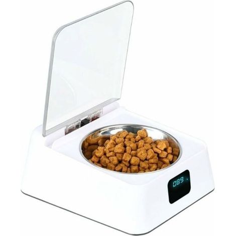 Gamelle pour chat et chien 330 ml en acier inoxydable, capteur infrarouge avec couvercle automatique et câble USB (1/4)