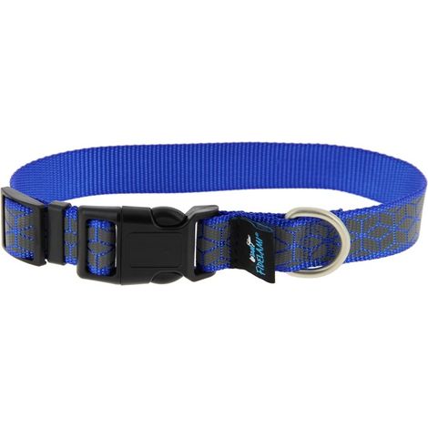 Collier motifs Réfléchissants bleu Fidelami - Sécurité et Style pour vos Promenades Nocturnes -  M 35 -48 cm (1/5)