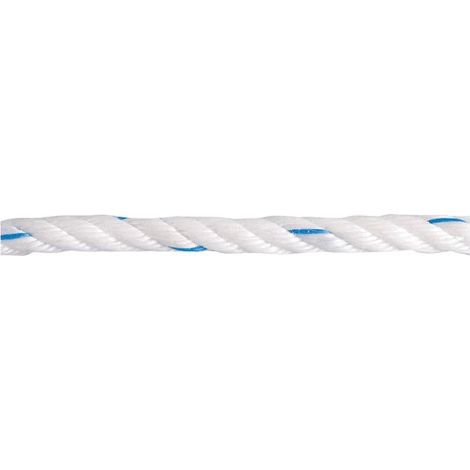 Polypropylen-Kordel gedreht Weiß/Blau ø6mm Rolle 100m - Chapuis