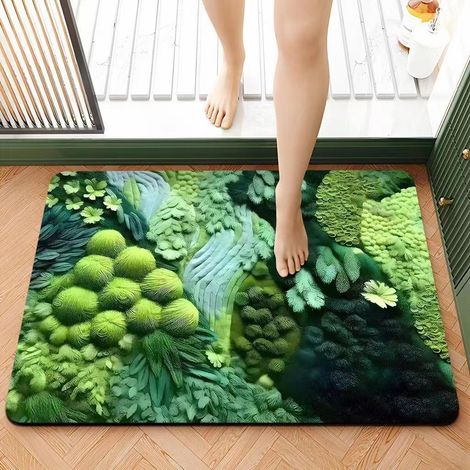 Diatomeenerde-Badematte – Saugstark, schnelltrocknend & rutschfest, waschbare Bodenmatte für Badezimmer (60 x 90 cm)-lsw
