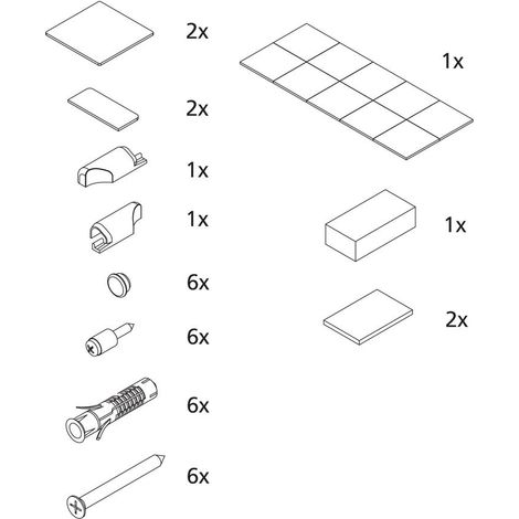 Kermi Montagekleinteile Set, EBRA028, Silber Mattglanz, 2535222