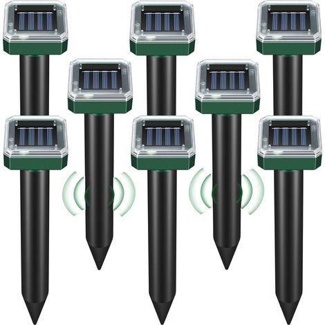 Solarbetriebenes Rattenabwehrgerät, Schlangenabwehrgerät für den Außenbereich, Ultraschall-Solarabwehrgerät für Rasen und Garten, wasserdicht, Schallspitzen (1/5)