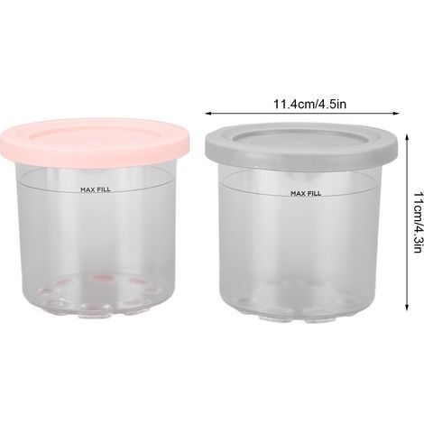 600ml Ice Container for Ninja NC299AMZ and NC300S – Pack of 2, BPA-free, grey and pink (1/4)