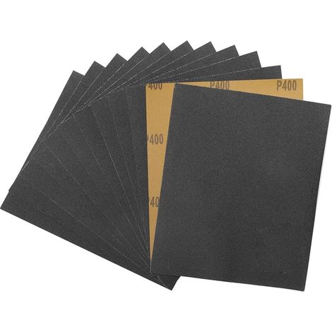 Papier de Verre,Abrasif 400 Grain Utilisé pour polir le métal le bois les voiture,15 Pcs Poncer 230x280 mm (1/5)