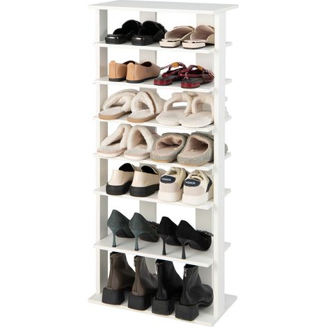 Shoe rack 7-tier shoe rack in retro style 45 x 25 x 110.5 cm white (1/5)