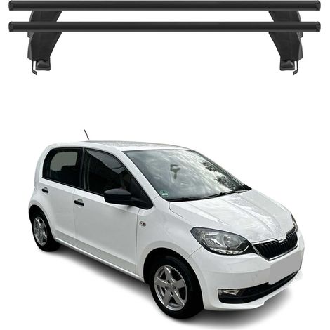 OMAC Dachträger Querträger Alu für Skoda Citigo 2011-2020 3Tür – Abschließbar – T-Nut – City-Crash-getestet – Max. 50 kg Schwarz (1/5)