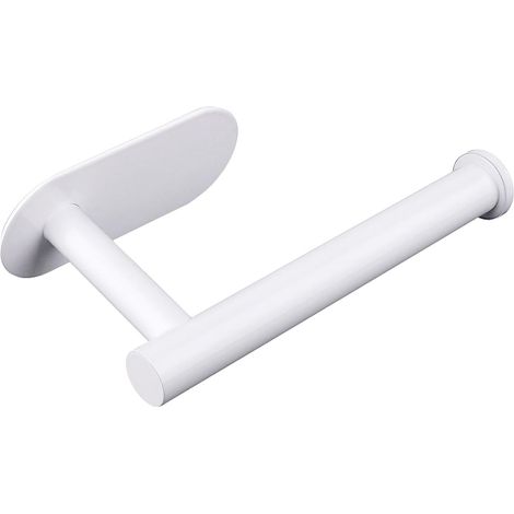 Porte-papier toilette autocollant,Porte-rouleau WC en acier inoxydable,Support mural pour papier toilette,16×8×4,5 cm,Couleur blanche (1/5)