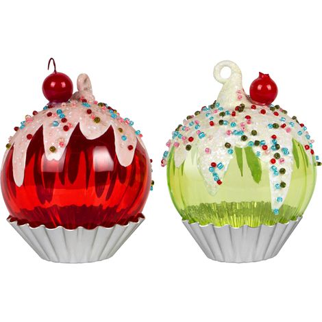 (2 Stück) Weihnachtsschmuck, kreative und edle Weihnachtsgeschenke, dekorative Glasobjekte (1/2)