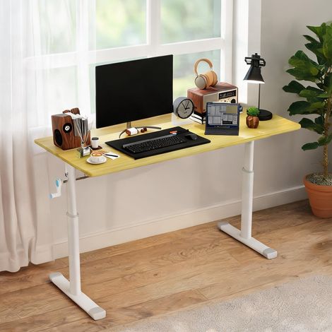 Bureau assis-debout réglable en hauteur avec manivelle (1/5)
