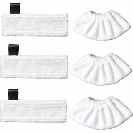 Pack of 3 replacement microfiber wipes and 3 microfiber cloths for Karcher Easy Fix SC1/SC2/SC3/SC4/SC5/SV7, accessory cloth for Kärcher Easy Fix-- (1/5)