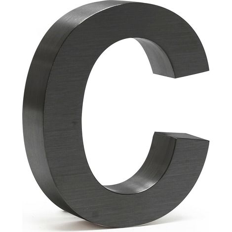 Plaque numéro maison "b" arial anthracite 3D 15cm acier fin résistant intempérie (1/4)