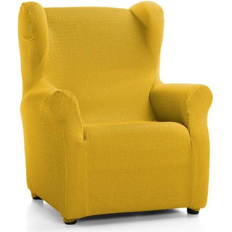 Housse de Fauteuil à Oreilles matelassée Ultra ajustée - Housse de Fauteuil à Oreilles Extensible en Couleur Or - fabriquée en Espagne (1/4)