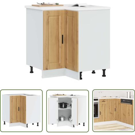 vidaXL Küchen-Eckunterschrank Porto Artisan-Eiche Holzwerkstoff (1/5)