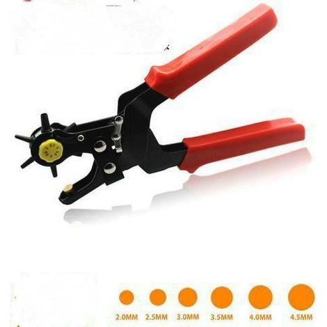 Perforatrice en cuir, perforatrice de ceinture professionnelle, pour ceintures, perforatrice ronde à 6 trous de couleur unie (1/3)