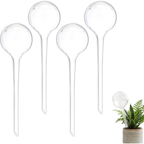Globes d’arrosage en plastique, lot de 12, distributeur eau plantes, 2 semaines, pot fleurs, 250 ml, transparent (1/5)