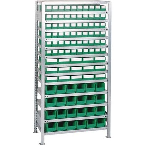 TECWERK Steckregal H2000xB1000xT400mm Anbauregal 14 Böden 60x3, 15x4, 24xMK4 transp. TW (1/2)