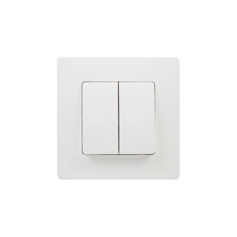 INTERRUTTORE DOPPIO BIANCO SERIE NILOE (1/2)