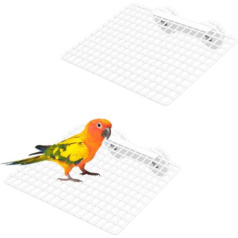 Lot de 2 perchoirs à oiseaux, support d'étagère en métal lisse pour cage, accessoires de cage à oiseaux plats pour perroquet, calopsitte, ara, perruche, hamster, jouet taille M 20 x 15 cm (1/5)