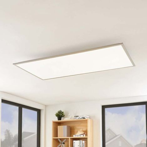 [NEUWERTIG] B-Ware Lindby LED-Panel Stenley dimmbar CCT 120x60cm Leuchte Lichtfarbe warmweiß silber (1/2)