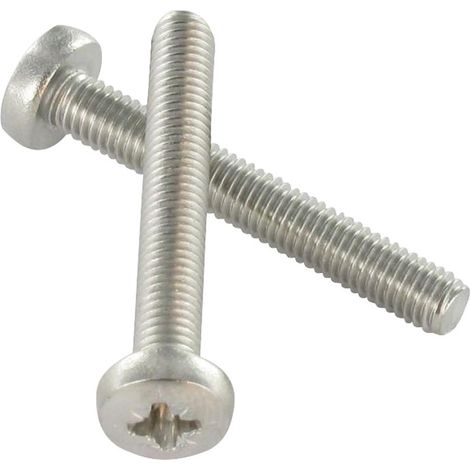 Vis métaux tête cylindrique bombée large Pozi N°1 M2.5X10 Inox A4 microvis-1 pièce