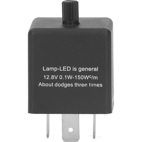 Relais clignotant LED réglable à 3 broches pour voiture, contact normalement ouvert, fréquence réglable, 12 V CC, 10 A (1/5)