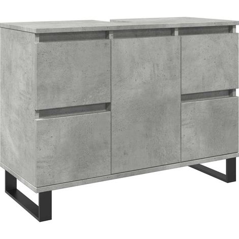 Maison Exclusive - Waschbeckenunterschrank Betongrau 80x33x60 cm