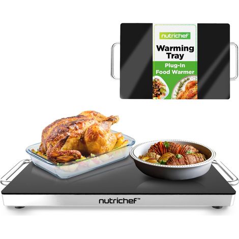 Plaque Chauffante Électrique – Plaque de Cuisson 42 × 28 cm avec Couvercle en Verre – Idéale pour Fêtes, Buffets (1/5)