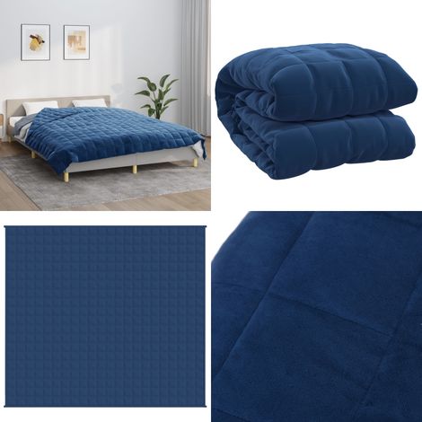 Couverture lestée Bleu 220x230 cm 15 kg Tissu - Couverture Lestée - Couverture Poids - Literie - Sommeil Profond - Relaxation - Home & Living (1/5)